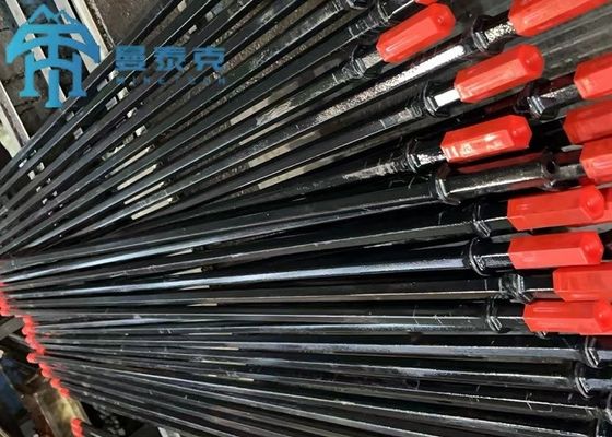 11 Gradi Taper Drill Rod Acciaio al carbonio 32mm-41mm Diametro 380mm-1180mm Lunghezza per la trivellazione in roccia dura