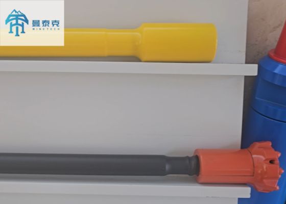 Utensili di perforazione per roccia con prolunga T45 per miniere sotterranee con lunghezza di 3m e 6m e penetrazione superiore del 10% realizzati in acciaio legato 23CrNi3Mo
